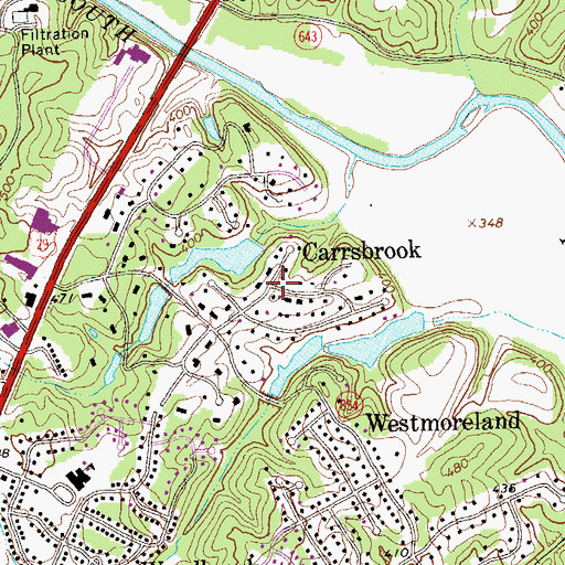 Topographic Map of Carrsbrook, VA