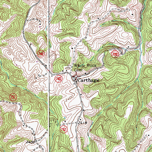 Topographic Map of Carthage, VA