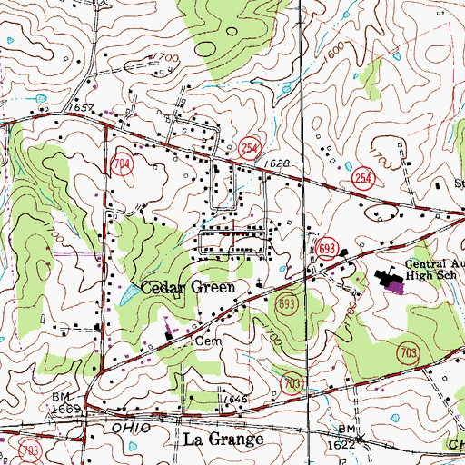 Topographic Map of Cedar Green, VA