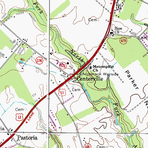 Topographic Map of Centerville, VA