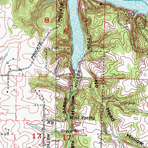 Topographic Map of Baker Bubbling Spring, AL