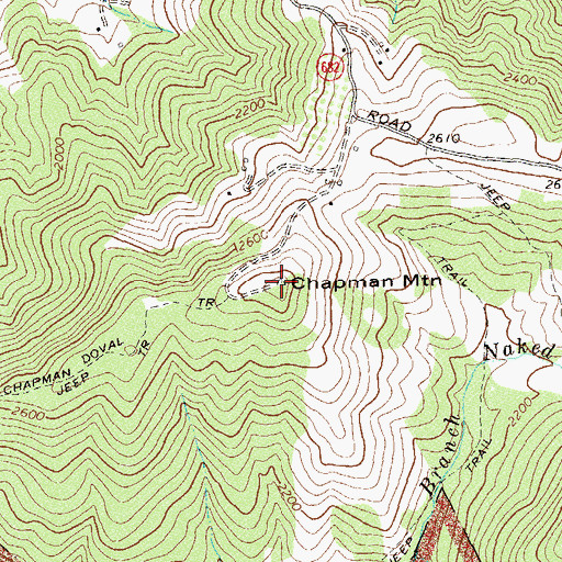 Topographic Map of Chapman Mountain, VA