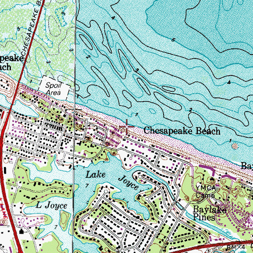 Topographic Map of Chesapeake Beach, VA