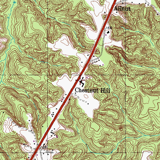 Topographic Map of Chestnut Hill, VA