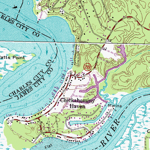 Topographic Map of Chickahominy Haven, VA