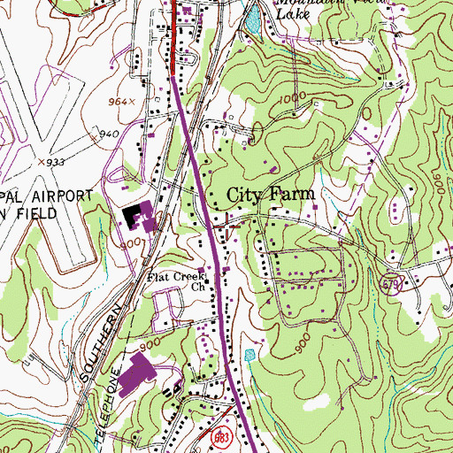 Topographic Map of City Farm, VA