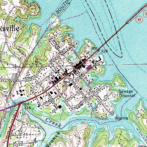 Topographic Map of Clarksville, VA