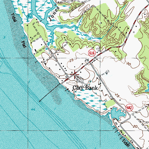 Topographic Map of Clay Bank, VA