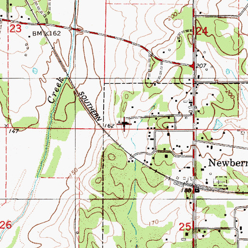 Topographic Map of Newbern Junior High School, AL