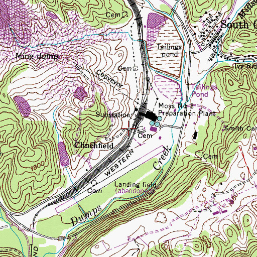 Topographic Map of Clinchfield, VA