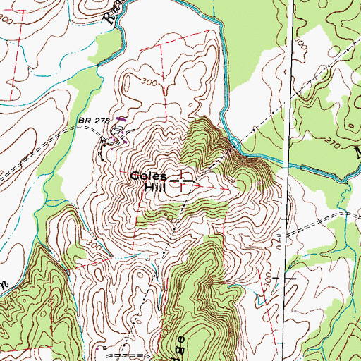 Topographic Map of Coles Hill, VA