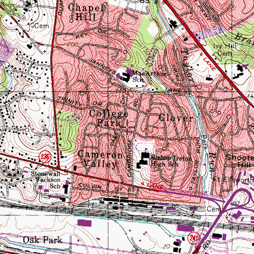 Topographic Map of College Park, VA