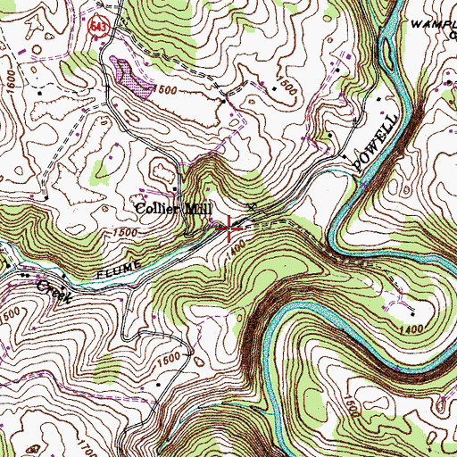 Topographic Map of Collier Mill, VA