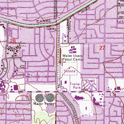 Topographic Map of Paiute Park, AZ
