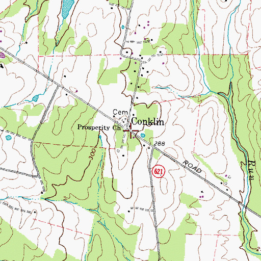 Topographic Map of Conklin, VA
