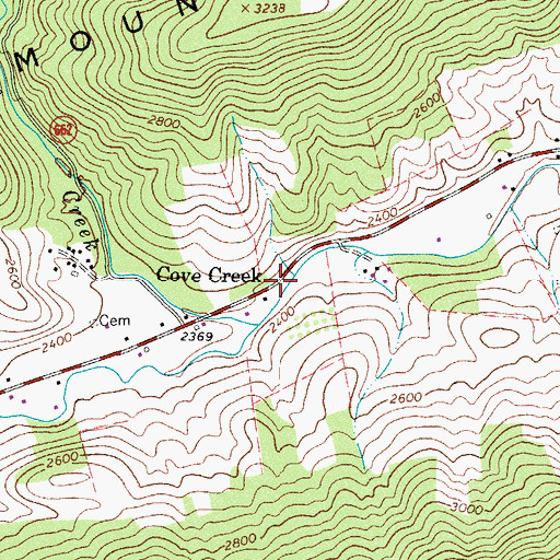 Topographic Map of Cove Creek, VA