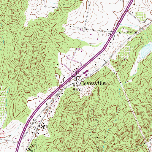 Topographic Map of Covesville, VA