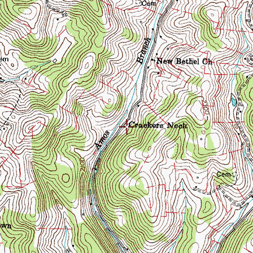 Topographic Map of Crackers Neck, VA