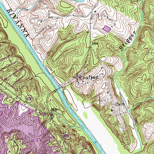 Topographic Map of Crafton, VA