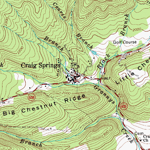 Topographic Map of Craig Springs, VA