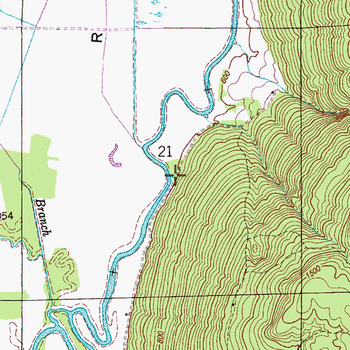 Topographic Map of Haley Spring, AL