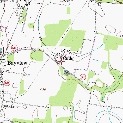 Topographic Map of Culls, VA