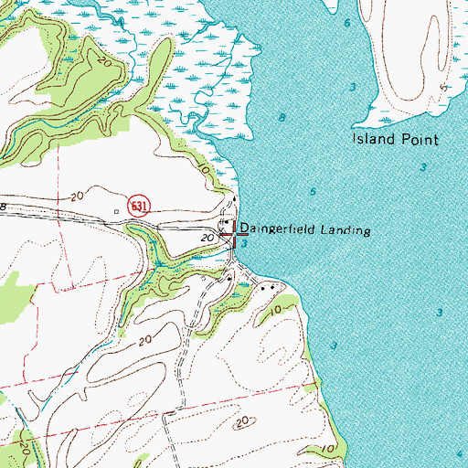 Topographic Map of Daingerfield Landing, VA