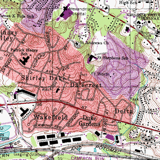 Topographic Map of Dalecrest, VA