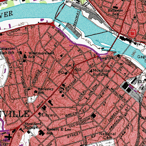 Topographic Map of Danville, VA