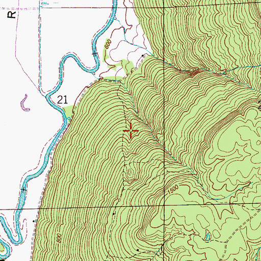 Topographic Map of Fern Cave National Wildlife Refuge, AL