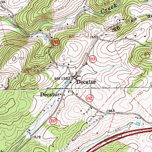 Topographic Map of Decatur, VA