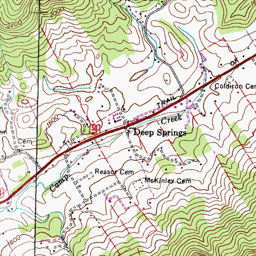 Topographic Map of Deep Springs, VA