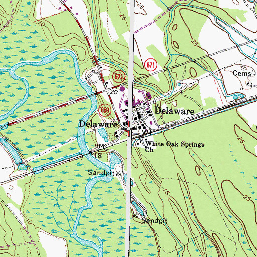 Topographic Map of Delaware, VA