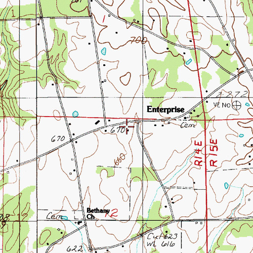 Topographic Map of Enterprise Junior High School (historical), AL