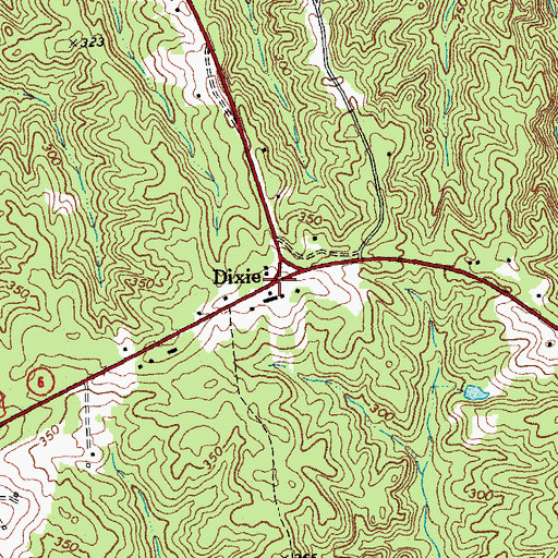 Topographic Map of Dixie, VA