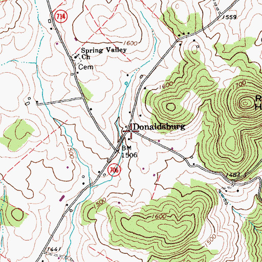 Topographic Map of Donaldsburg, VA