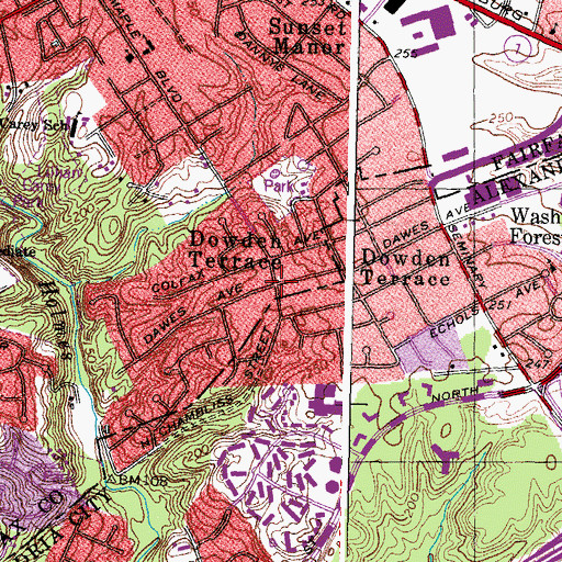 Topographic Map of Dowden Terrace, VA