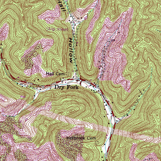 Topographic Map of Dry Fork, VA