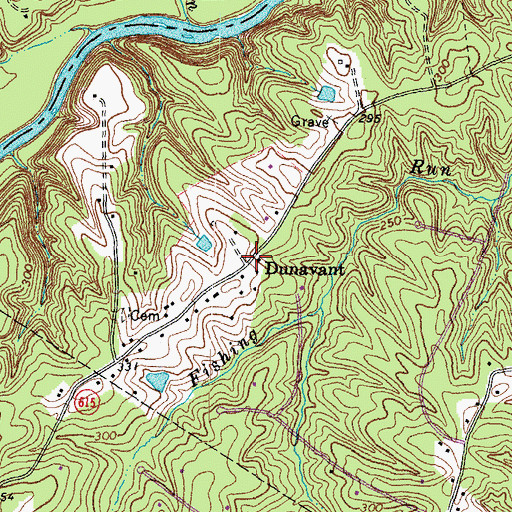 Topographic Map of Dunavant, VA