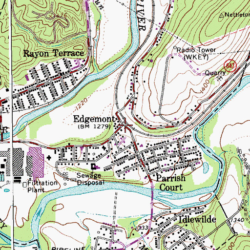 Topographic Map of Edgemont, VA