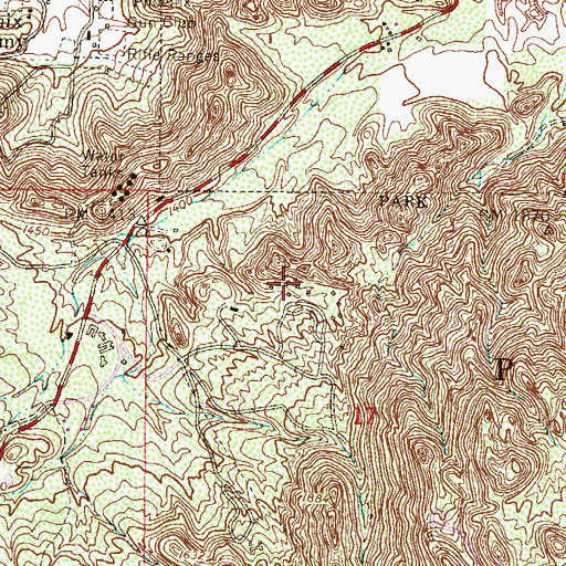 Topographic Map of Piedras Grandes Picnic Ground, AZ