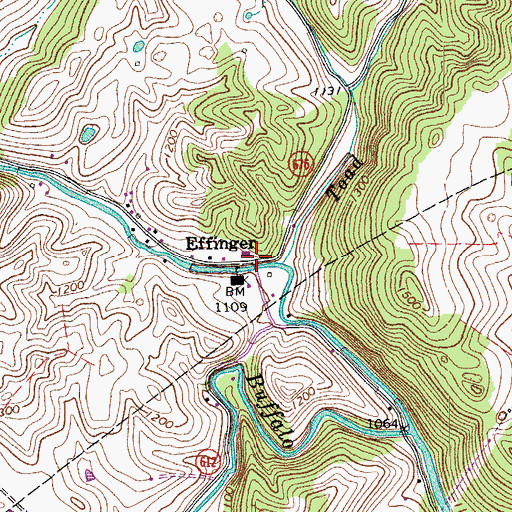 Topographic Map of Effinger, VA