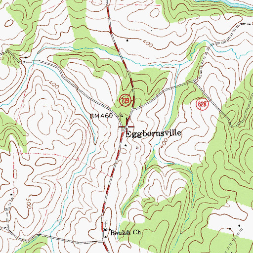 Topographic Map of Eggbornsville, VA