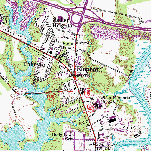 Topographic Map of Elephant Fork, VA