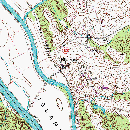 Topographic Map of Elk Hill, VA