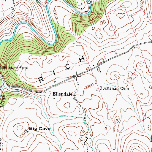 Topographic Map of Ellendale, VA