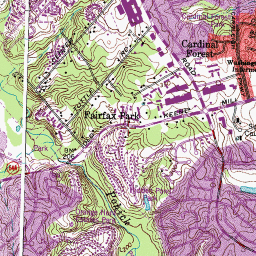 Topographic Map of Fairfax Park, VA