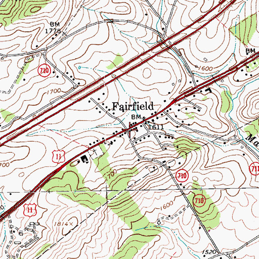 Topographic Map of Fairfield, VA