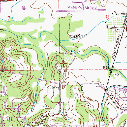 Topographic Map of Blue Spring, AL