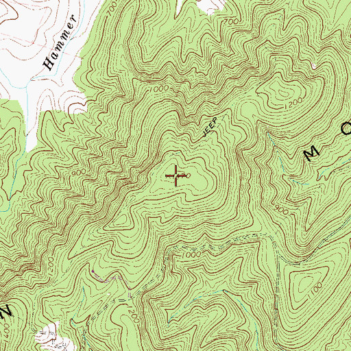 Topographic Map of Fan Mountains, VA